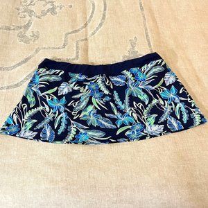 Land's End - Swim Skirt w/ Tummy Control - 20W - Navy Blue & Teal